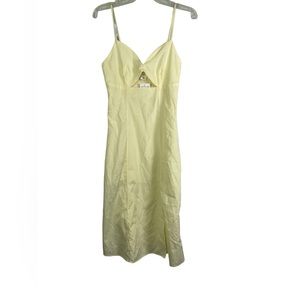 NWT Melrose and Market Soft Yellow Elfin Cutout Midi Dress